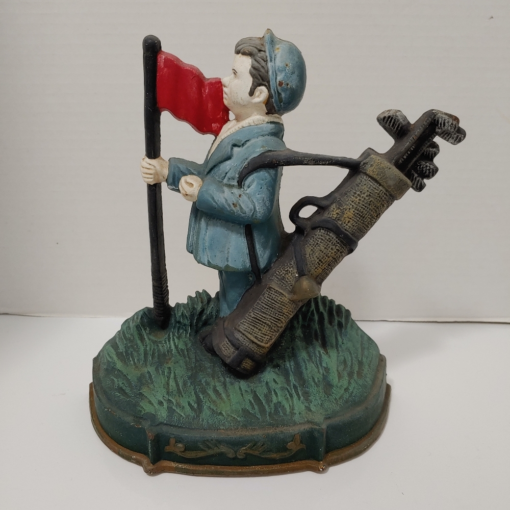 Vintage Golfer caddy door stop